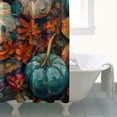 thumbnail image 4 of Fall Pumpkin Oil Painting Pattern Shower Curtains,Reusable Bathtub Curtains with Hooks Retro Polyester Fabric Curtains for Halloween Thansgiving Christmas Hotel Dorm, 4 of 5