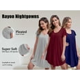 thumbnail image 6 of FEREMO Nightgowns for Women Plus Size Short Sleeve Loose Sleepshirt Soft Scoopneck Sleepwear 3 Pack, 6 of 7