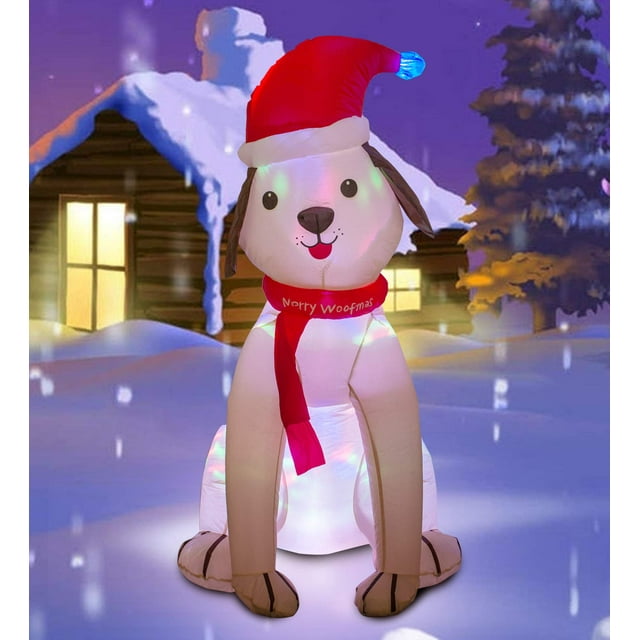 Cachorro Inflable Ycolnaefllr Navidad 1,2 m Interiores y Exteriores