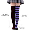 thumbnail image 3 of Garbnen Thigh High Stockings for Women Striped Over the Knee Socks Comfortable Lightweight Hosiery for Halloween and Daily Wear, 3 of 4