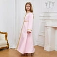 thumbnail image 5 of LEWKW Girls Maxi Dress Long Sleeve Ethnic Kaftan Style V-Neck with Gold Embroidery Trim Elegant Party Wedding Guest Photography Gown, 5 of 7