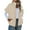 Beige, variant on Women's Lightweight Zip Up Puffer Vest Windproof Bubble Sleeves And Convenient