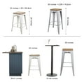 Leejay 24 inch White Backless Counter Height Metal Stool with Wood Seat