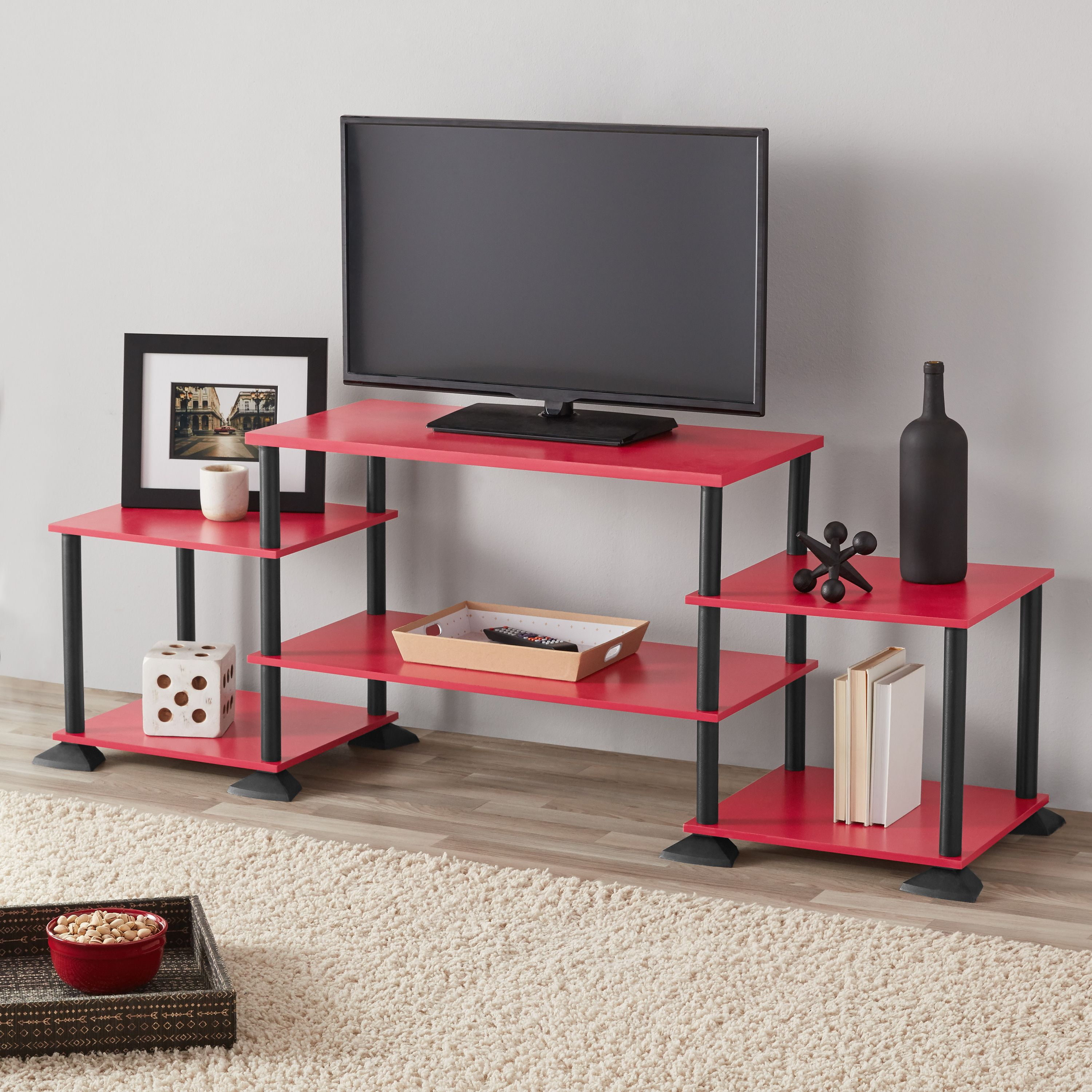 Dark Brown/Black Tools Entertainment TV Stands Wood and Pvc Green label product 
