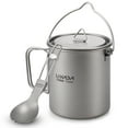 thumbnail image 1 of Lixada Pot Léger en Titane 750 ml avec Spork Pliable pour Camping, Randonnée, Backpacking, Pique-Nique en Plein Air, 1 of 7