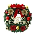 thumbnail image 1 of Guirnalda de Navidad con nudo de lazo Bolas de flores falsas 20 pulgadas Feliz Navidad Guirnalda col Tomshoo 50cm, 1 of 7
