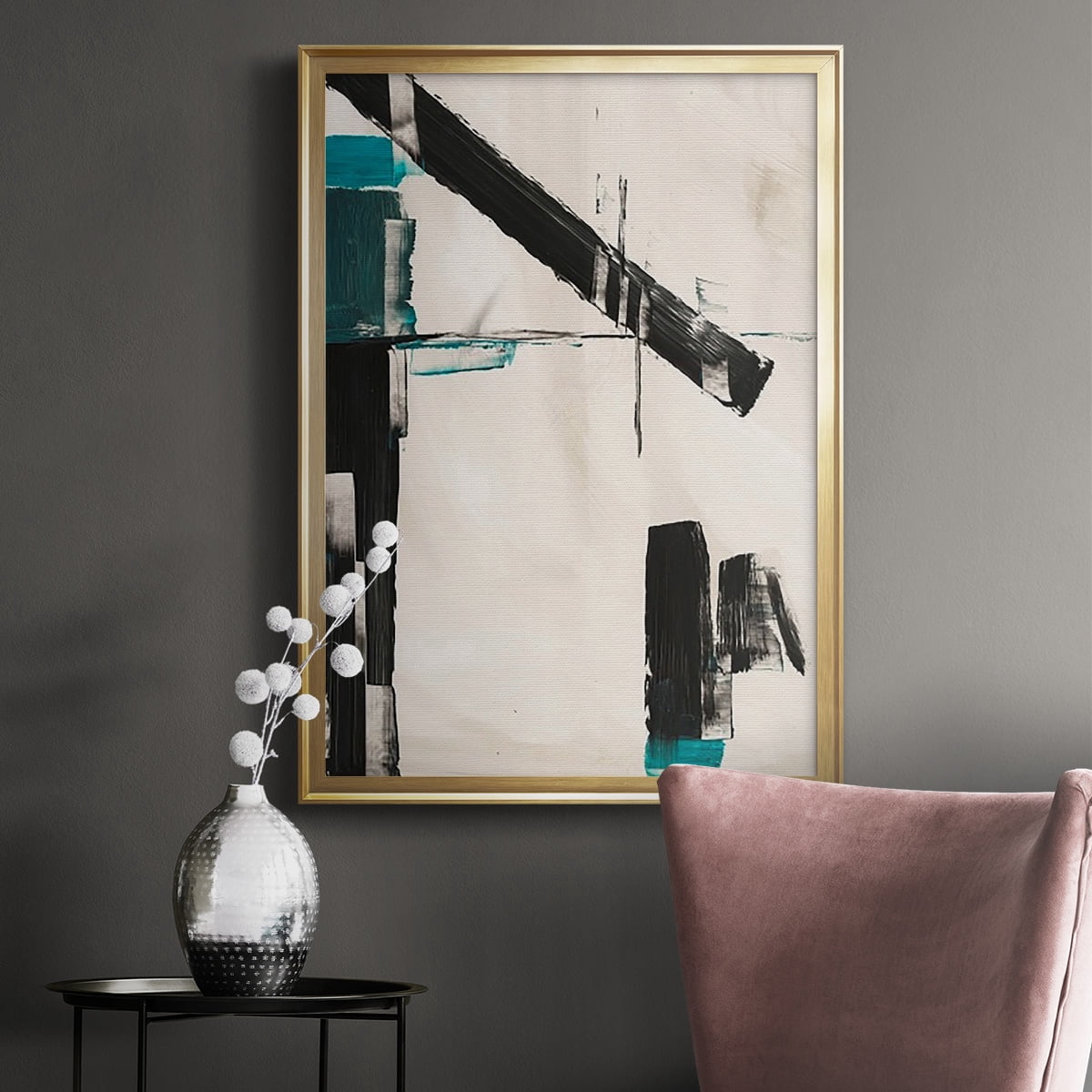 Geometry Notes III Premium Framed Print, in Gold, Black, or Silver - Ready to Hang