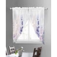 thumbnail image 3 of Lavender Swag Valances for Windows, Pastoral Pastel Purple Pink Wildflower Rod Pocket Sheer Valances for Large Windows, Swag Toppers Light Filtering for Kitchen Living Room 2 Panels 36''x63'', 3 of 6