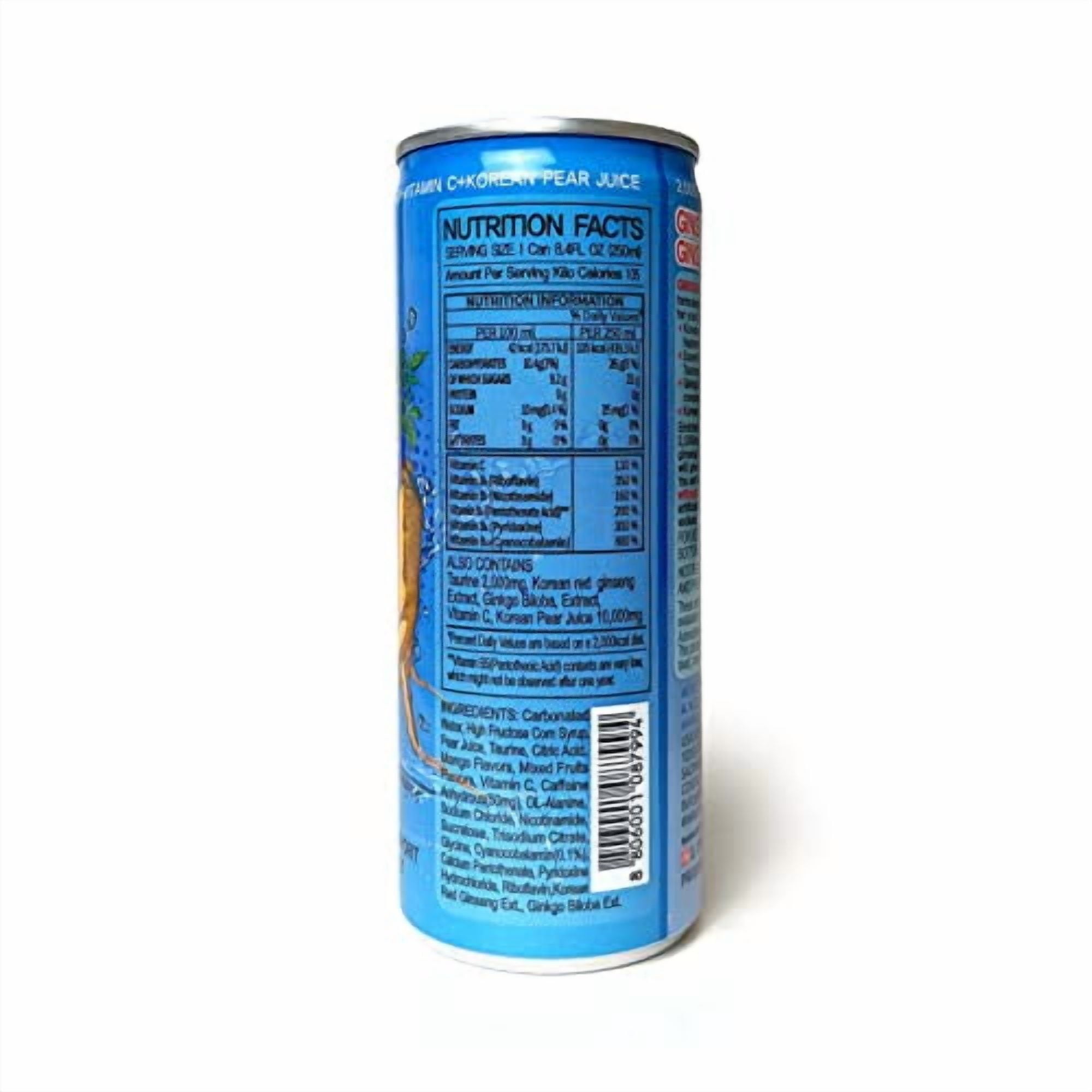 Ginseng Energy Drink, Zero Added Sugar, 8.4 Fl Oz (24 Cans Per Pack)