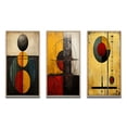 thumbnail image 2 of Designart "Unraveling the Mystery Retro Geometric Puzzle I" Modern Geometric Framed Wall Art Set Of 3 - Gold Abstract Geometric Frame Canvas Set For Living Room Decor, 2 of 6