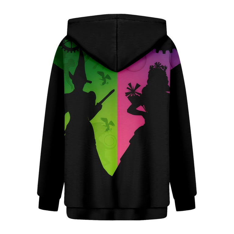 The Musical Witch Hoodie Comfortable Unisex Pullover Sweatshirt with Unique Graphic Design Army Green M Walmart