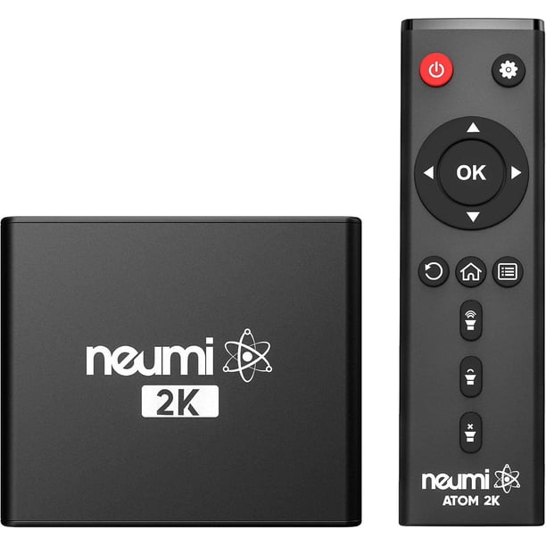 NEUMI Atom 4K Lite Reproductor edia digital Ultra-HD para unidad USB y tarjetas SD, reproduce videos 4K/UHD, HEVC/H.265, HDMI y AV analógico, reproducción automática, bucle, capacidad de