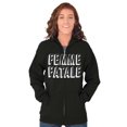 thumbnail image 3 of Cute Femme Fatale Sassy Attitude Womens Plus Size Graphic Zipper Hoodie Brisco Brands 2X, 3 of 5