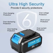 2 Packs Replace for Dewalt 20V Battery 6.0Ah
