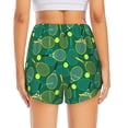 thumbnail image 4 of Uemuo Tennis Rackets and Balls Pattern Women's Athletic Shorts High Waisted Running Shorts with Liner Pockets Gym Elastic Workout Shorts-X-Large, 4 of 9