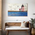 thumbnail image 3 of Elephant Stock Classic Lighthouse Wall Art - Horizontal Canvas Wall Art - Living Room Wall Decor - Nautical Canvas - Blue And Brown Decor - 45" x 30", 3 of 8