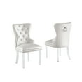 thumbnail image 5 of Best Quality Furniture Button Tufted Nailhead Wingback Chairs Acrylic-Set of 2 White Faux Leather, 5 of 5