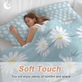 thumbnail image 5 of White Teal Daisy Bedding 3 Piece Duvet Cover Set California King, Spring Summer Floral Farmhouse Soft Microfiber Comforter Cover with Zipper Closure & Pillowcases, Wrinkle & FadeResistant Quilt Cover, 5 of 9