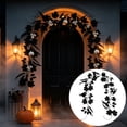 thumbnail image 4 of Halloween Black Maple Leaf Decor, Realistic Artificial Leaf Garland, Gothic Hanging Foliage Accent, Door Mantel Wall Party Display, Spooky Seasonal Holiday Decoration, 4 of 9