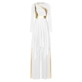 thumbnail image 4 of Aislor Womens Liturgical Worship Praise Dance Dress Long Sleeve Overlays Tunic with Wide Leg Baggy Pants Set White XXL, 4 of 7