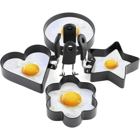 

Egg Rings for Frying Eggs Nonstick 4 Packs Egg Ring Stainless Steel Pancake Mold Omelet And Egg Rings for Griddle (Set of 4)