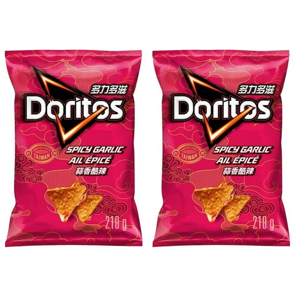 Doritos Spicy Garlic Flavored Tortilla Chips, 210g (2 Pack)