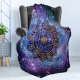 thumbnail image 4 of Geometry Soft Flannel Fleece Throw Blanket, Celestial and Terrestrial Harmony of Cosmos Mandala Form on Nebula Art, Cozy Plush for Indoor and Outdoor Use, 50" x 60", Multicolor, by Ambesonne, 4 of 5
