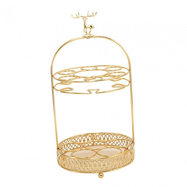 Lipstore Glass Cup Tray Rack Barware Display Organizer Sturdy Round