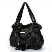 Women PU Leather Tassel Handbag Shoulder Bag Tote Purse New Fashion