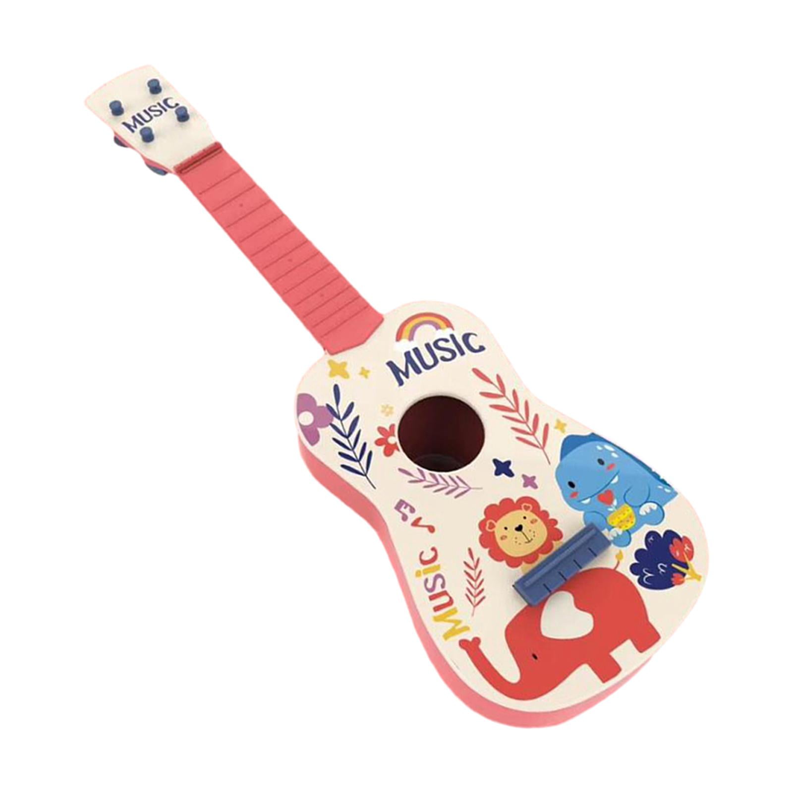 Rushawy Kids Toy Ukulele Beginner Preschool Compact Size Developmental Baby Toys for New pink