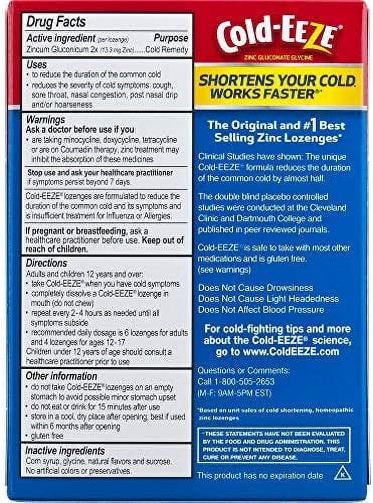 Cold-Eeze Zinc Gluconate Glysine Homeopathic Lozenges Cherry18 ct, Pack of 4