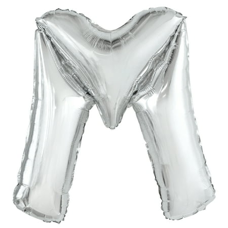 Still Fox Foil - Foil Big Letter Balloon, M, 34 in, Silver, 1ct