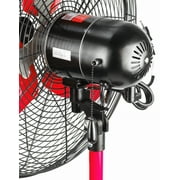 Hyper Tough 20 3-Speed Commercial & Industrial High Velocity Oscillating Red & Black Pedestal Fan