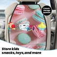 thumbnail image 5 of Fuzoiu Pastel Macarons Delight Print 2 Pack Kick Mat Back Seat Protector With 3 Storage Pockets, Universal Car Seat Back Organizer For Kids Pets, Waterproof Backseat Protector For Most Car, 5 of 8