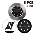 thumbnail image 1 of Paquete de 8 luces solares de disco, 8 luces LED solares para suelo, para exteriores, impermeables, de acero inoxidable, para suelo, luces solares para pasarela, camino, césped, patio, jardín Ormromra 2033508-1, 1 of 8