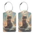 thumbnail image 3 of Cauagu Sunshine Cloud Kitten Pattern Luggage Tags,Leather Luggage Tags Personalized Luggage Tag Travel Tags Privacy Cover ID Label for Travel Bag Suitcase-2 PCS, 3 of 5