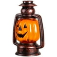 thumbnail image 6 of Northlight 16.5" Halloween Flickering Pumpkin Lantern Pathway Markers 3ct - Orange/Black, 6 of 10
