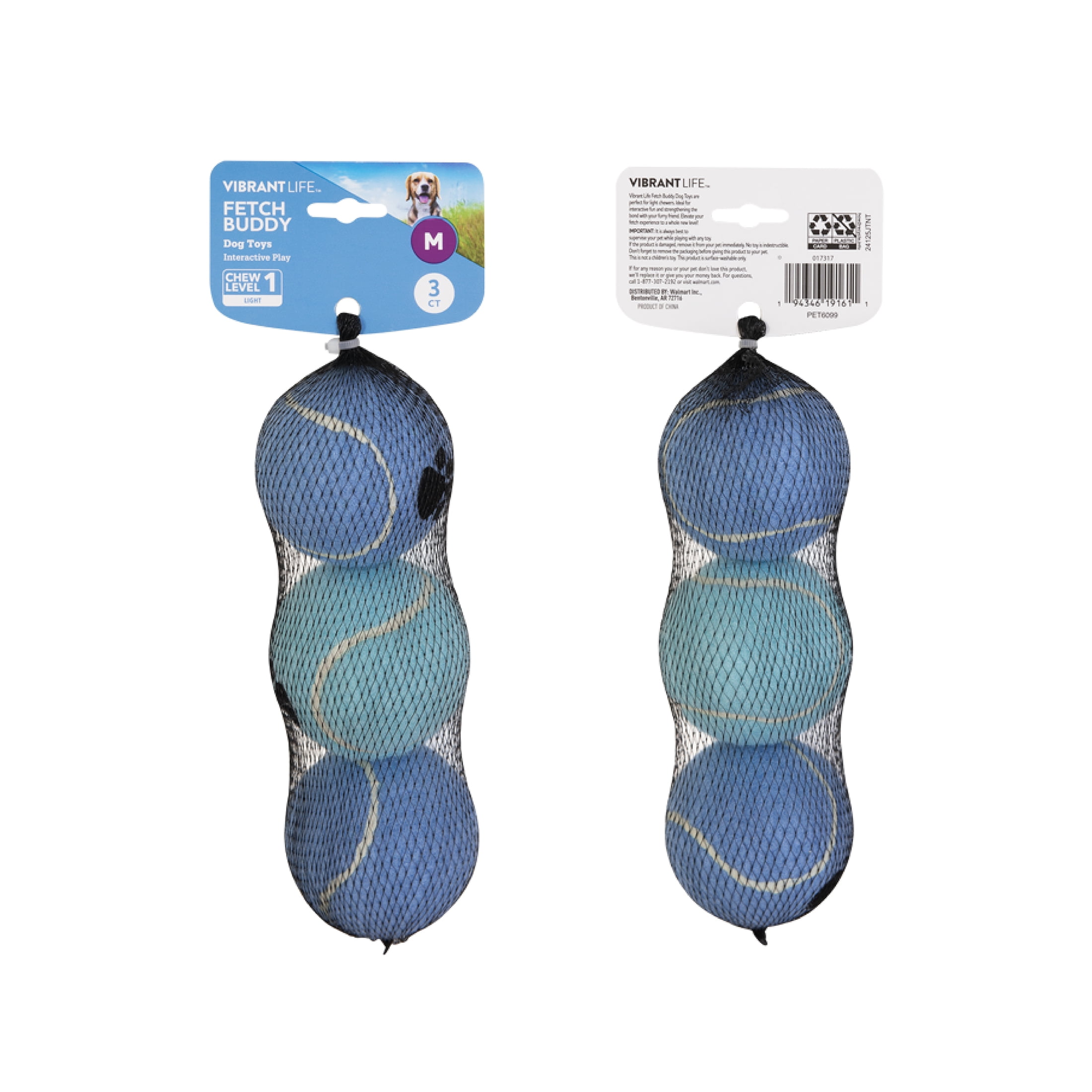 Vibrant Life Fetch Balls Dog Toy, 3 Pack