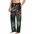 thumbnail image 6 of Salouo Dragon with Colorful Tail Print Pajama Pants for Men, Lounge Pants Elastic Waistband Casual Men's sleepwear Loungewear Sleep Pajama Pant -Large, 6 of 7