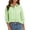 Green women plaid crop top a1, variant on Women Collared 3/4 Sleeve Ruffle Plaid Blouse for Women Casual Crop Top Travel Fashion Tee Shirts Vacation Summer Clothes, Blue L
