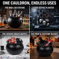 thumbnail image 2 of PMU 10in Cauldron, Black Witches Cauldron Bowl for Halloween Decor, 2 of 8