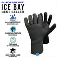 thumbnail image 2 of Glacier Glove Ice Bay Unisex Waterproof 2MM Fleece Lined Techline Neoprene Fishing Gloves, Black S, 2 of 10