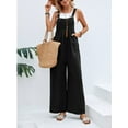 thumbnail image 4 of Cuteduck Women's Casual Loose Overalls Jumpsuits One Piece Sleeveless Wide Leg Long Pant Rompers With Pockets S-2XL, 4 of 5