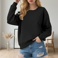 thumbnail image 2 of uvwlwu Sweatshirts Heavyweight Crewneck Sweatshirt For Oversized Color No Hood Pullover With Contrast Panels Casual Streetwear Top Winter Clothes(Size:XL), 2 of 4