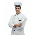 thumbnail image 4 of men's multicolor with Black trim 3/4 sleeve chef coat with free cap size (XS-6XL), 4 of 7