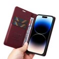 thumbnail image 4 of Funda para iPhone 15 Pro Estuche de Cuero PU Tipo Cartera con Ranuras para Tarjetas y Cierre Magnético, 4 of 5