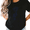 1-Black, variant on UNISHE Women's Blue Astronaut Planet Balloon Graphic Short Sleeve T-Shirt Cotton Crewneck Top
