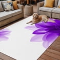 thumbnail image 4 of 6' x 9' Outdoor Rug, Purple Outdoor Washable Rug Large Floor Carpet, Boho Modern Floral Abstract Ombre Leaf White Non Shedding Area Rug for Outside Patio RV Porch Deck Balcony Camping Living Room, 4 of 9