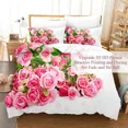 thumbnail image 4 of Size Full Beds Single For 3PCS Set Bedding Floral Pink Cover Comforters Bed Double Set Cover Duvet Quilt Rose, 4 of 7