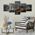 thumbnail image 2 of TISHIRON 5PCS Framed Canvas Wall Art Set,50"x24" Boston Night Panoramic Cityscape Canvas Art Decor, 2 of 7